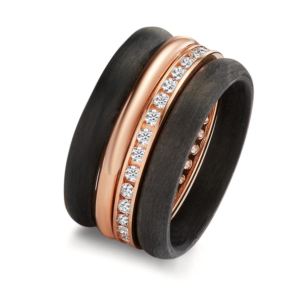 Ring sæt 750/18K rødguld, Kulstof Diamant 0.50 ct, w-si