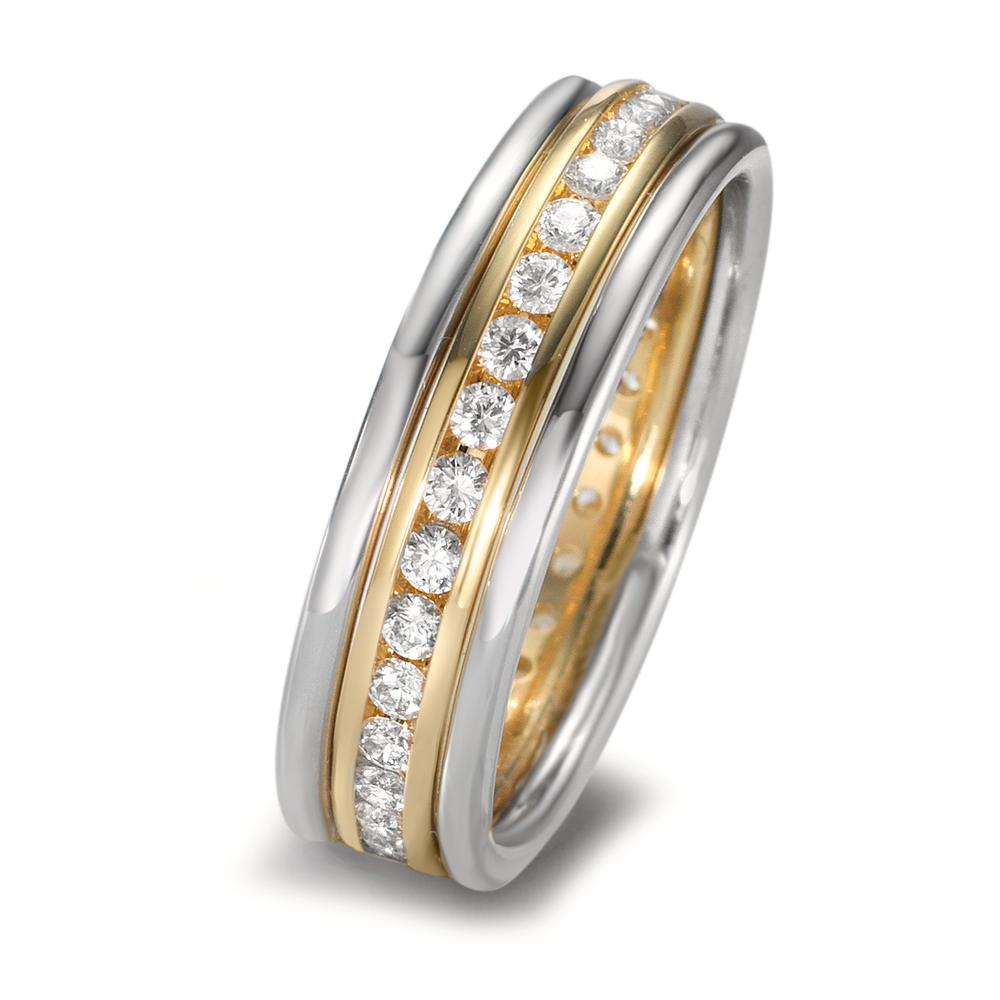 Ring sæt 750/18K guld, 750/18K hvidguld Diamant 0.50 ct, w-si