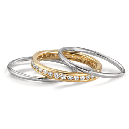 Ring sæt 750/18K guld, 750/18K hvidguld Diamant 0.50 ct, w-si
