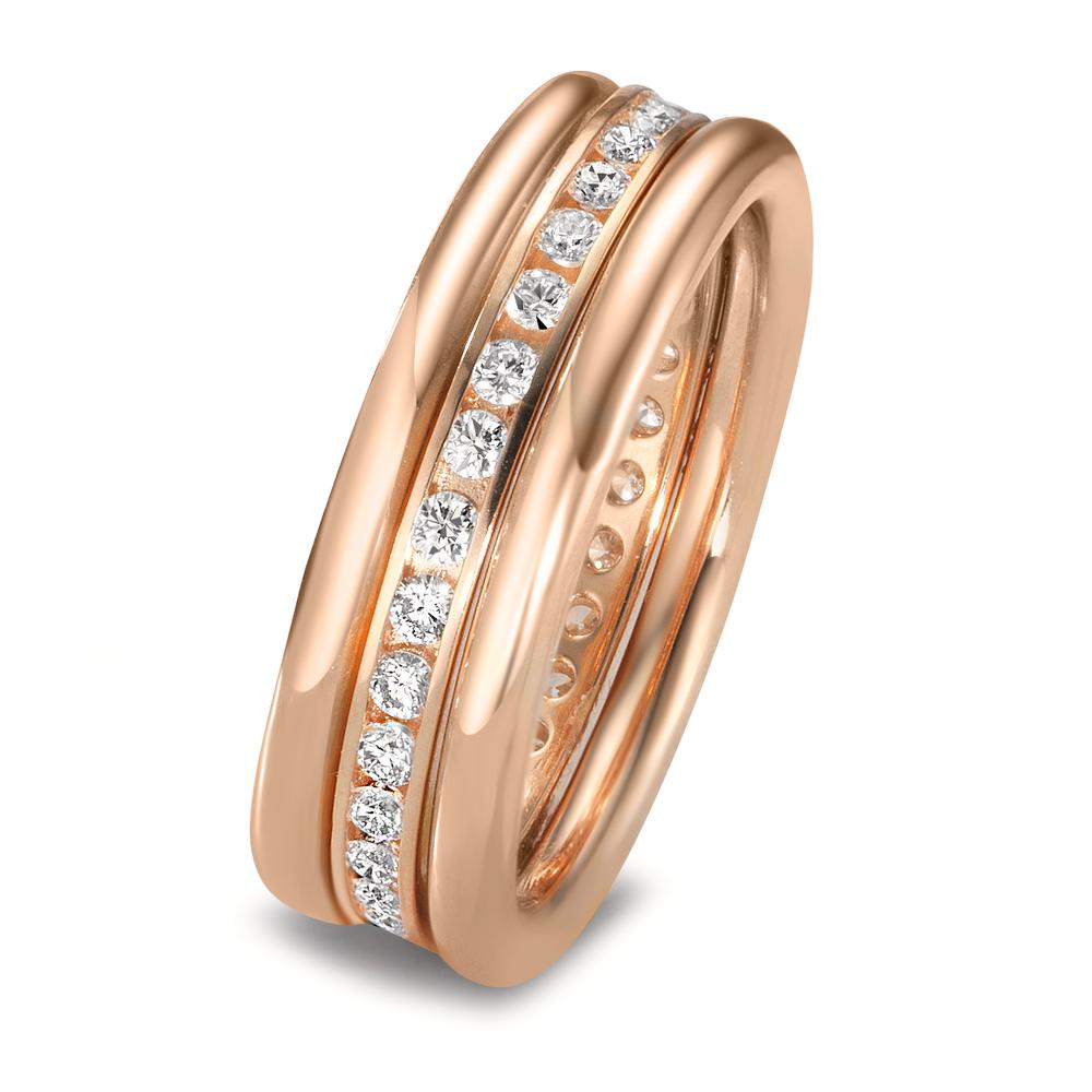 Ring sæt 750/18K rødguld Diamant 0.50 ct, w-si