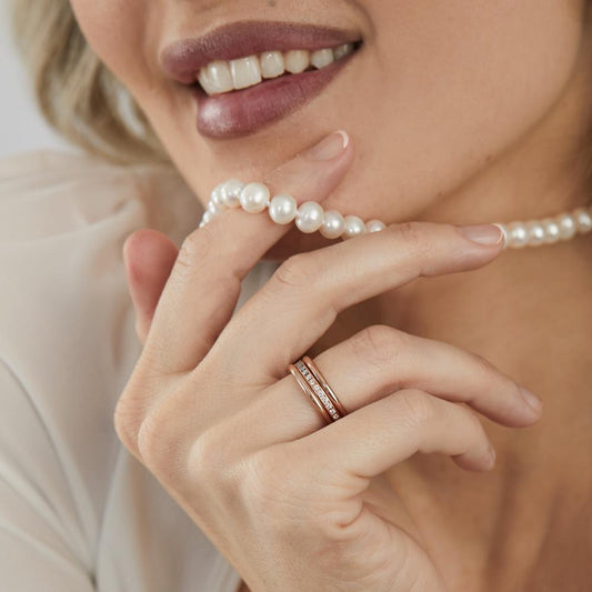 Ring sæt 750/18K rødguld Diamant 0.50 ct, w-si