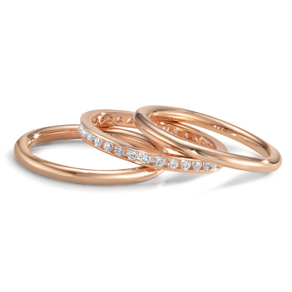 Ring sæt 750/18K rødguld Diamant 0.50 ct, w-si