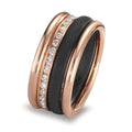 Ring sæt 750/18K rødguld, Kulstof Diamant w-si