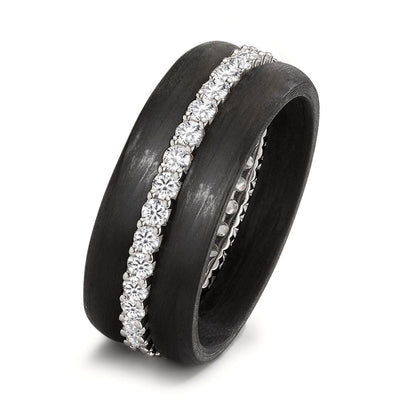 Ring sæt 750/18K hvidguld, Kulstof Diamant 0.75 ct, w-si