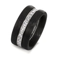 Ring sæt 750/18K hvidguld, Kulstof Zirconia