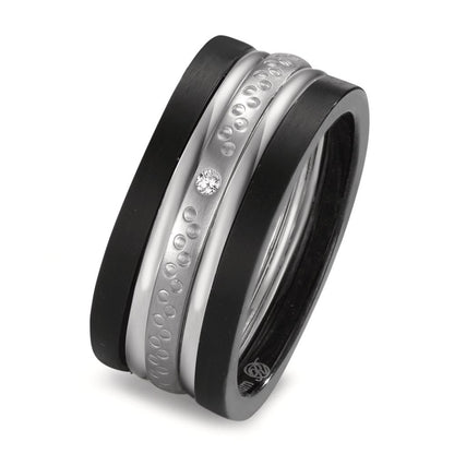 Ring sæt 750/18K hvidguld, Titanium Diamant 0.014 ct, w-si