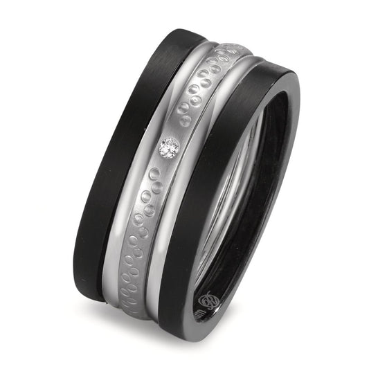 Ring sæt 750/18K hvidguld, Titanium Diamant 0.014 ct, w-si