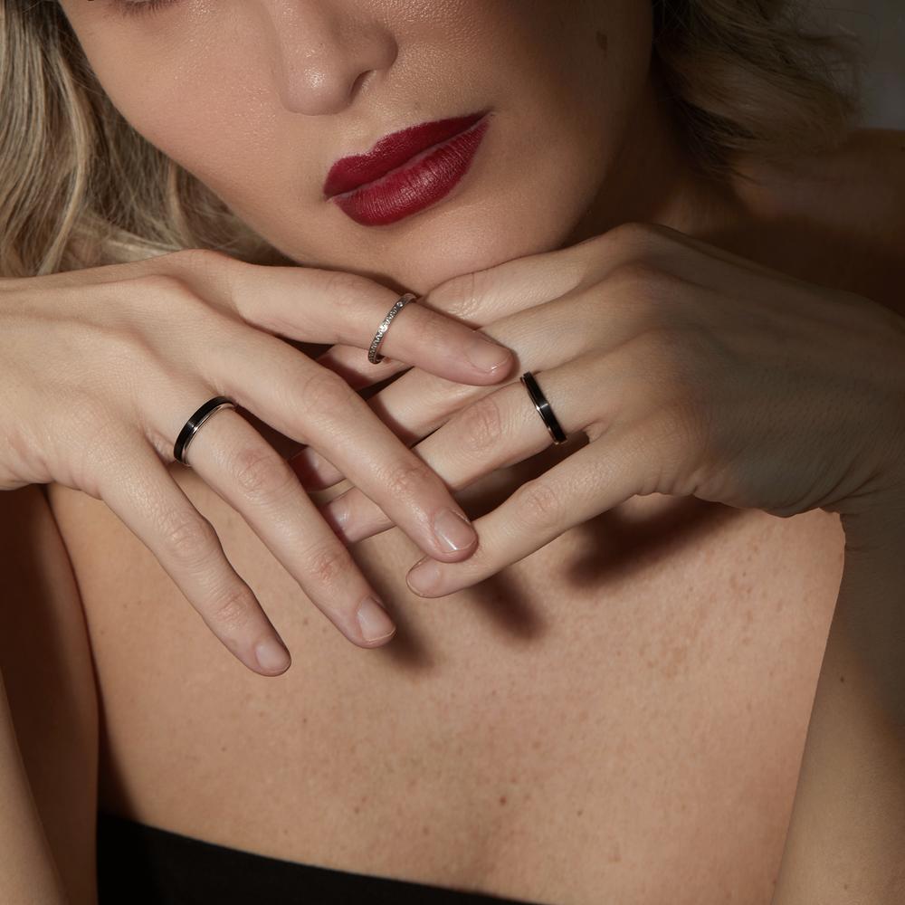 Ring sæt 750/18K hvidguld, Titanium Diamant 0.014 ct, w-si