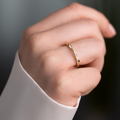 Indsæt ring Sølv Zirconia 19 Sten rose