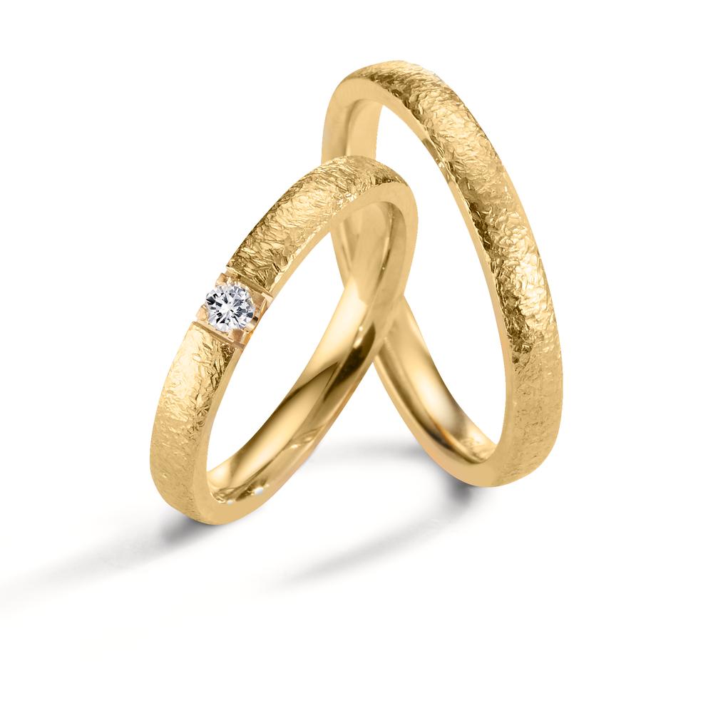 Partnerringe 750/18K guld Diamant 0.09 ct, w-vsi