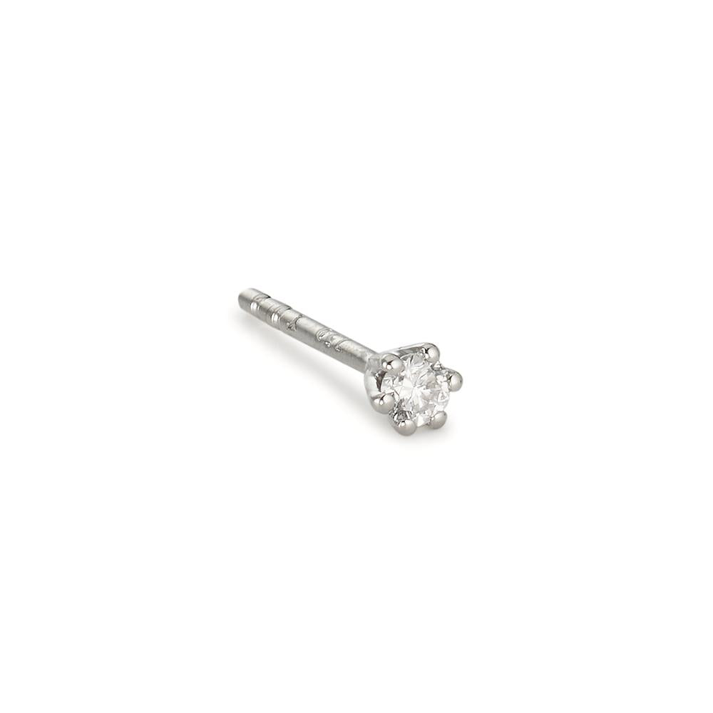 Ørestik 1 stk 750/18K hvidguld Diamant 0.04 ct, w-si Ø2.5 mm