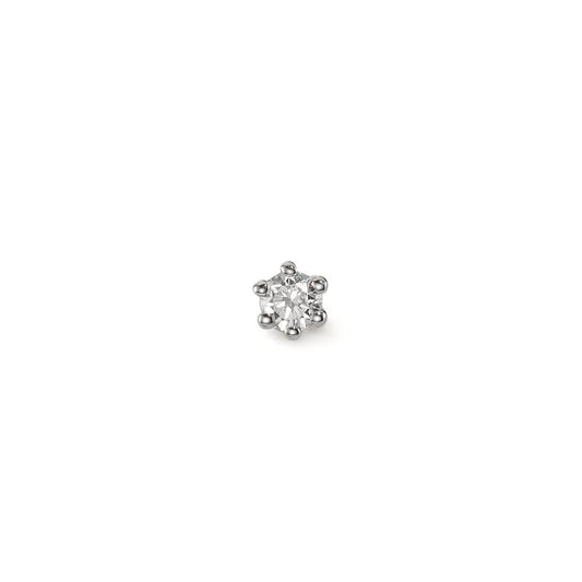 Ørestik 1 stk 750/18K hvidguld Diamant 0.04 ct, w-si Ø2.5 mm