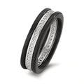 Ring sæt 375/9K hvidguld, Kulstof Zirconia