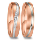 Partnerringe 750/18K hvidguld, 750/18K rødguld
