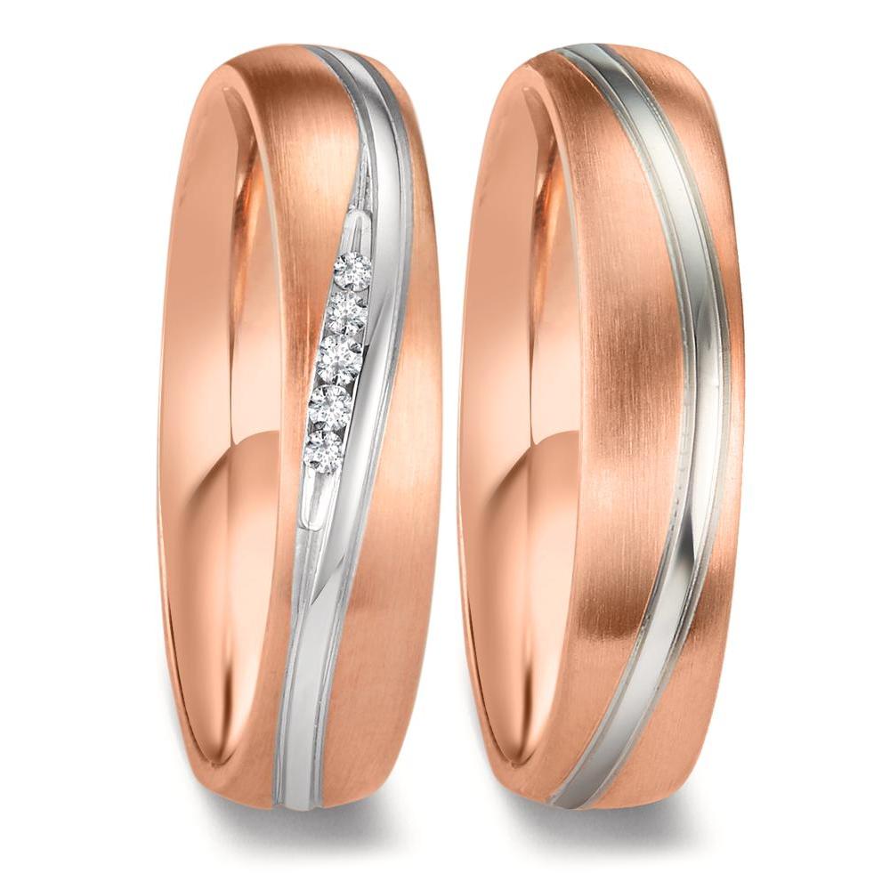 Partnerringe 750/18K hvidguld, 750/18K rødguld