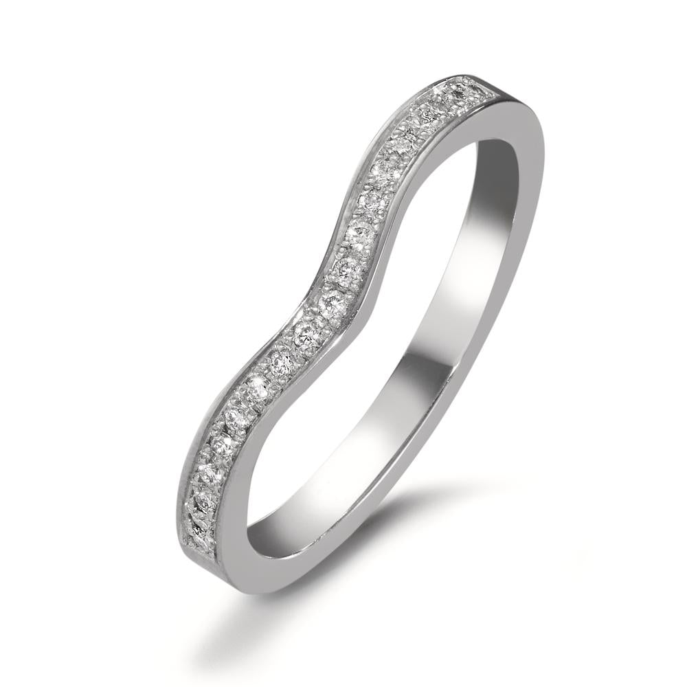 Memory ring 750/18K hvidguld Diamant 0.095 ct, 19 Sten , tw-vsi
