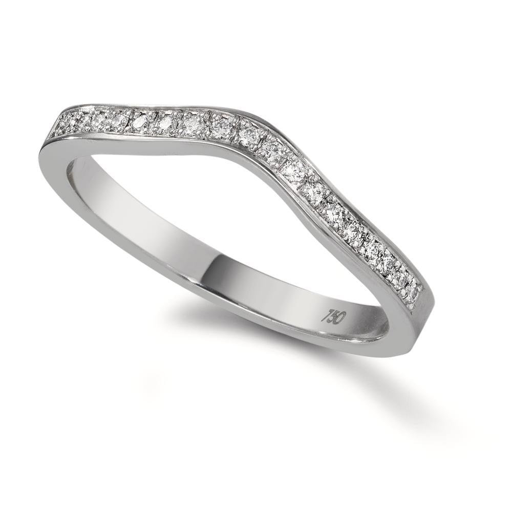 Memory ring 750/18K hvidguld Diamant 0.095 ct, 19 Sten , tw-vsi