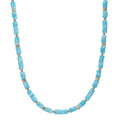 Collier Rustfrit stål Amazonit gul IP belagt 43-46 cm