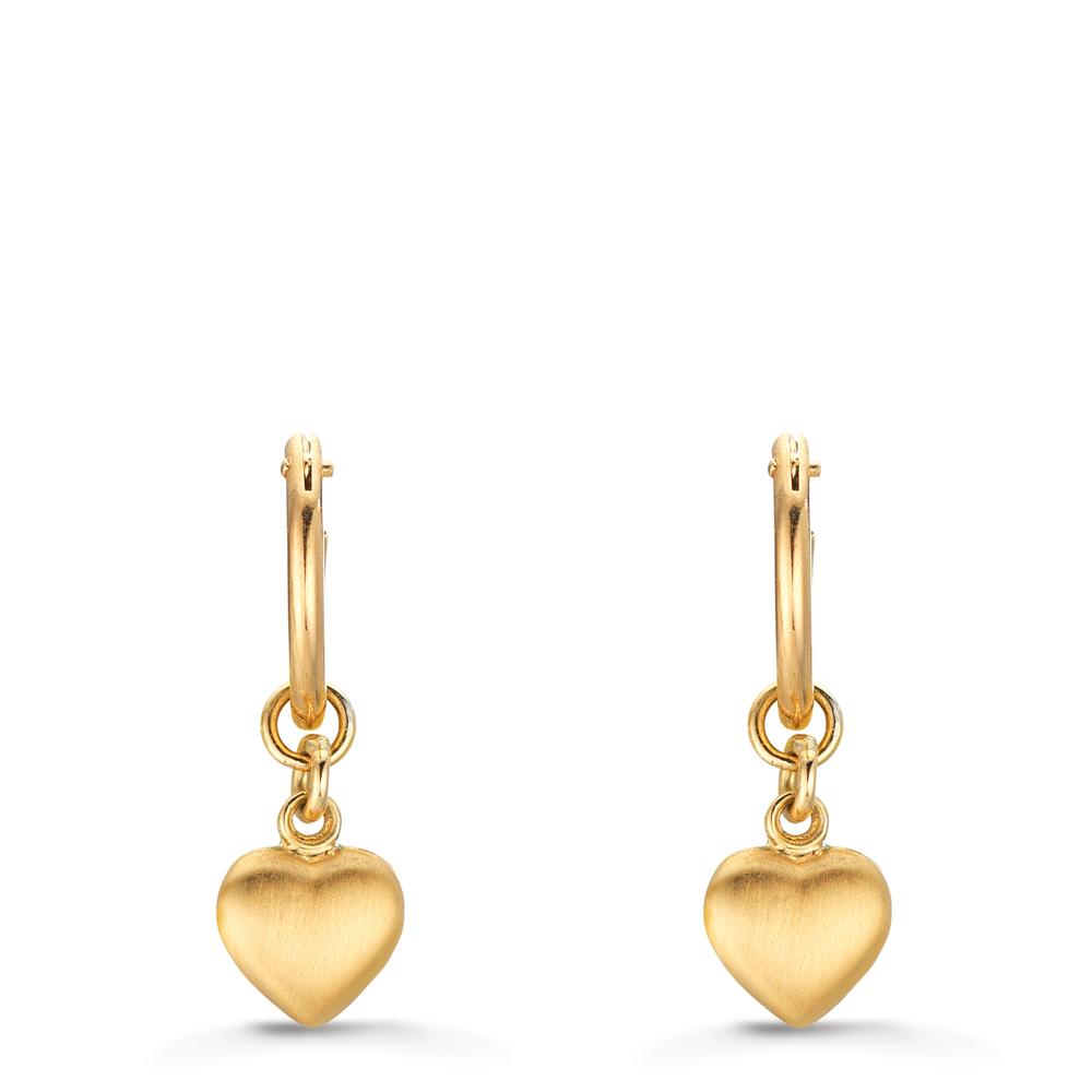 Kreoler med krog 750/18K guld Hjerte