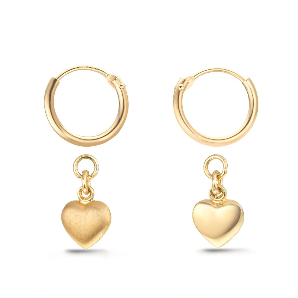 Kreoler med krog 750/18K guld Hjerte