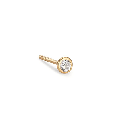 Ørestik 1 stk 750/18K guld Zirconia Ø3 mm