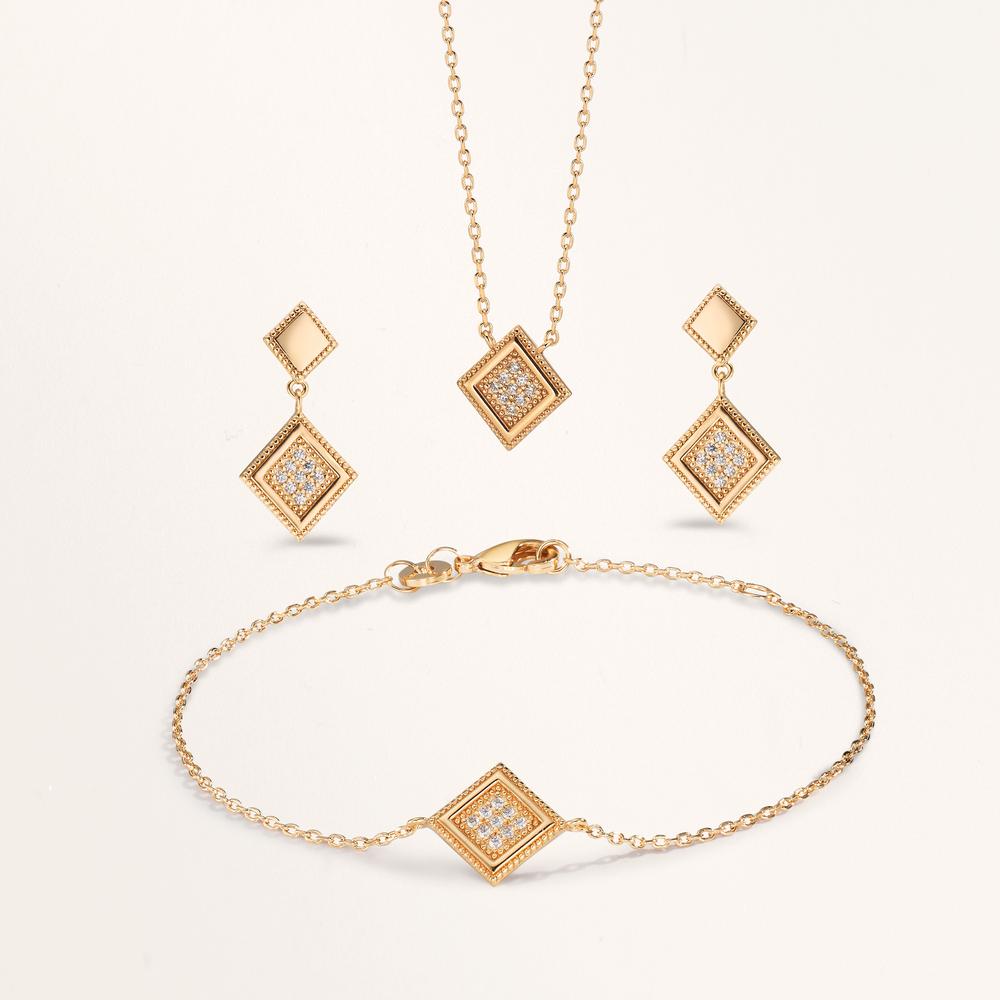 Øreringe Bronze Zirconia 18 Sten forgyldt