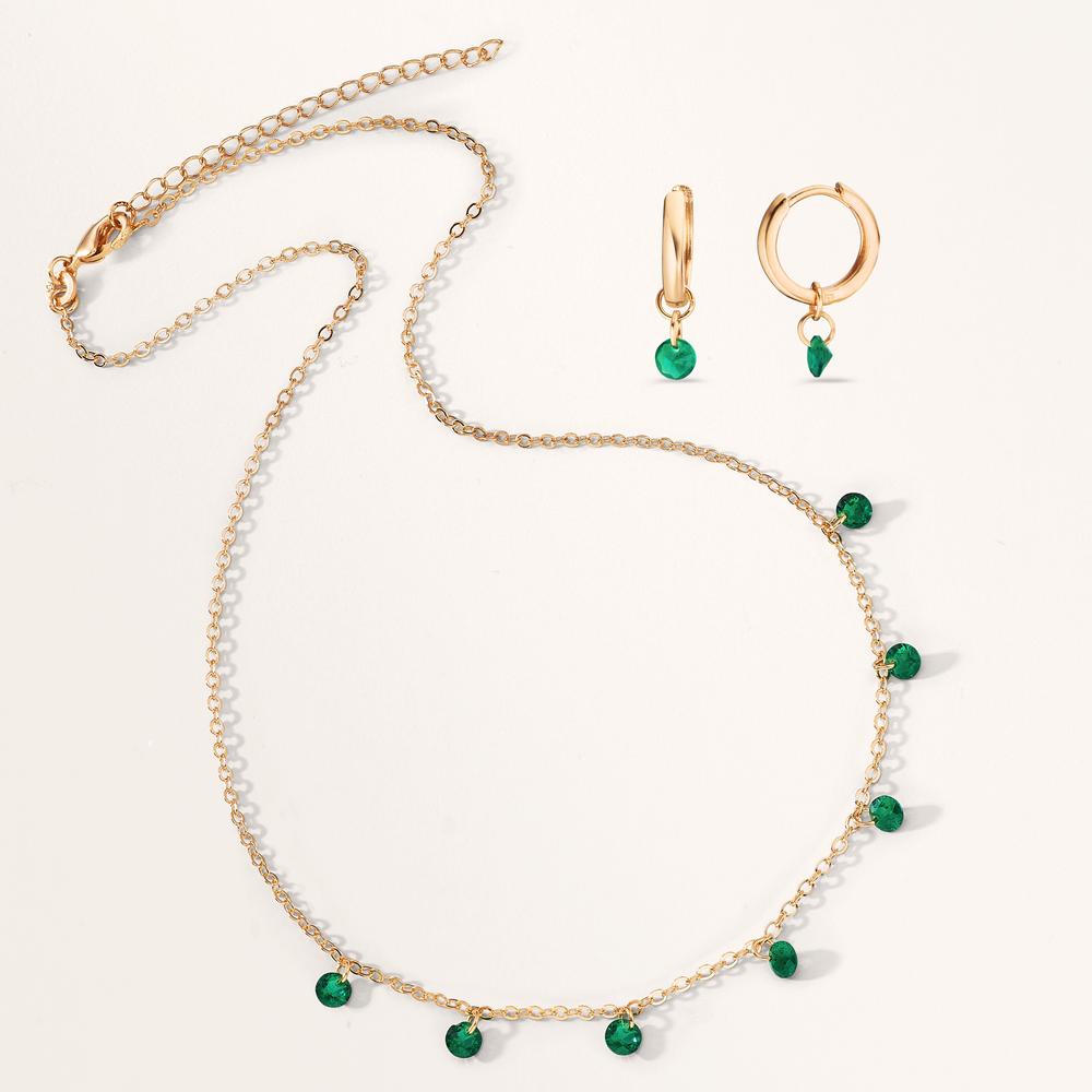 Kreoler med krog Bronze Zirconia grøn