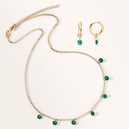 Kreoler med krog Bronze Zirconia grøn