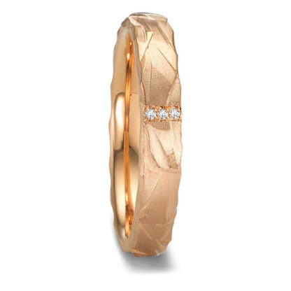 Partnerringe 750/18K roseguld Diamant 0.012 ct, 3 Sten , w-si