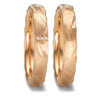 Partnerringe 750/18K roseguld Diamant 0.012 ct, 3 Sten , w-si