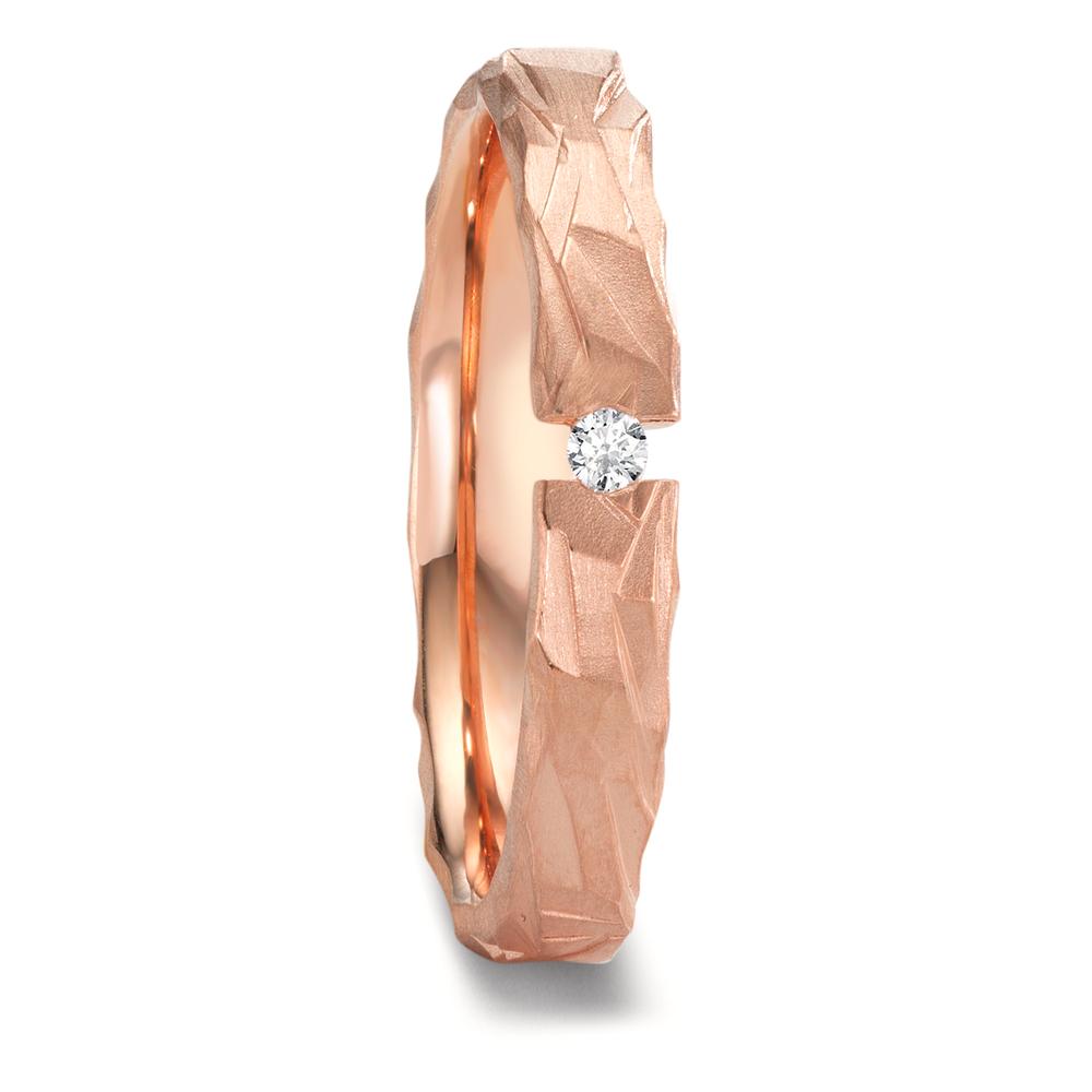 Partnerringe 750/18K rødguld Diamant 0.05 ct, w-si