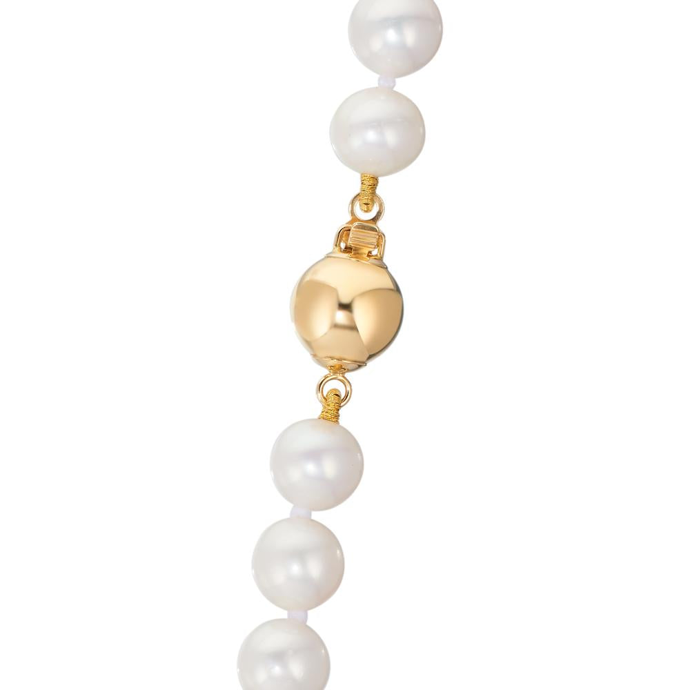 Collier 750/18K guld Ferskvands kulturperle hvid 6-7 mm 50 cm
