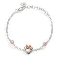 Armbånd Sølv Zirconia lyserød , 2 Sten rose tofarvet 14-17 cm