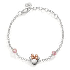 Armbånd Sølv Zirconia lyserød , 2 Sten rose tofarvet 14-17 cm