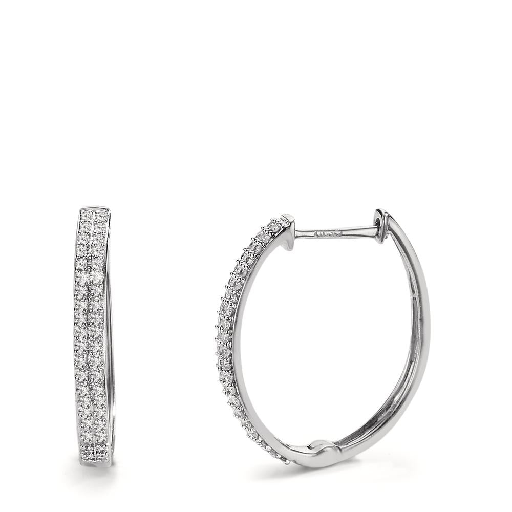 Click kreoler 750/18K hvidguld Diamant 0.25 ct, 84 Sten , w-si