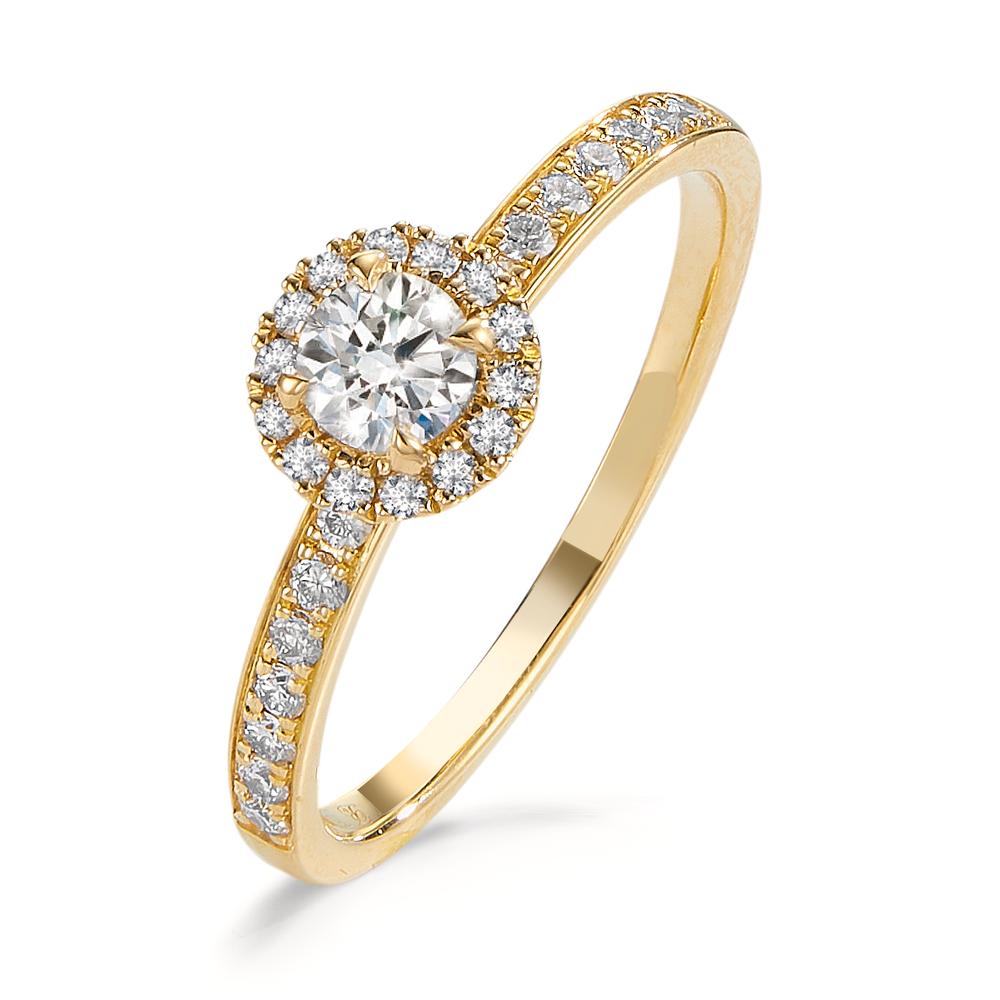 Memory ring 750/18K guld Diamant 0.50 ct, w-si Ø6.5 mm