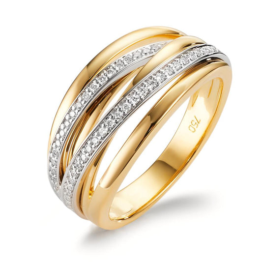 Ringe 750/18K guld, 750/18K hvidguld Diamant 0.16 ct, w-si