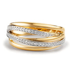 Ringe 750/18K guld, 750/18K hvidguld Diamant 0.16 ct, w-si