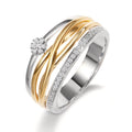 Ringe 750/18K guld, 750/18K hvidguld Diamant 0.13 ct, w-si
