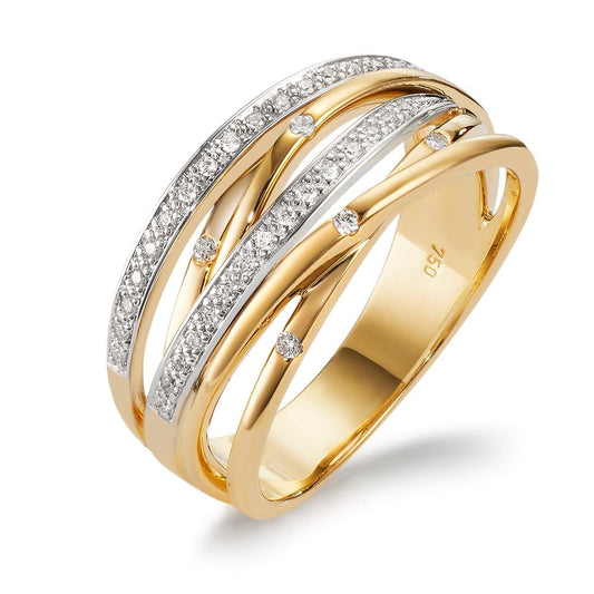 Ringe 750/18K guld, 750/18K hvidguld Diamant 0.16 ct, w-si