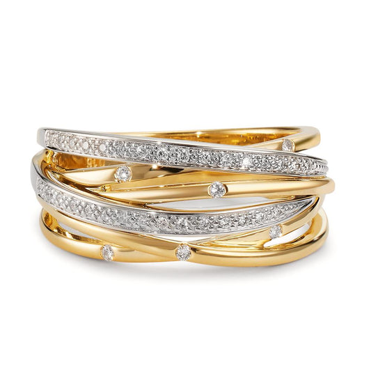 Ringe 750/18K guld, 750/18K hvidguld Diamant 0.16 ct, w-si