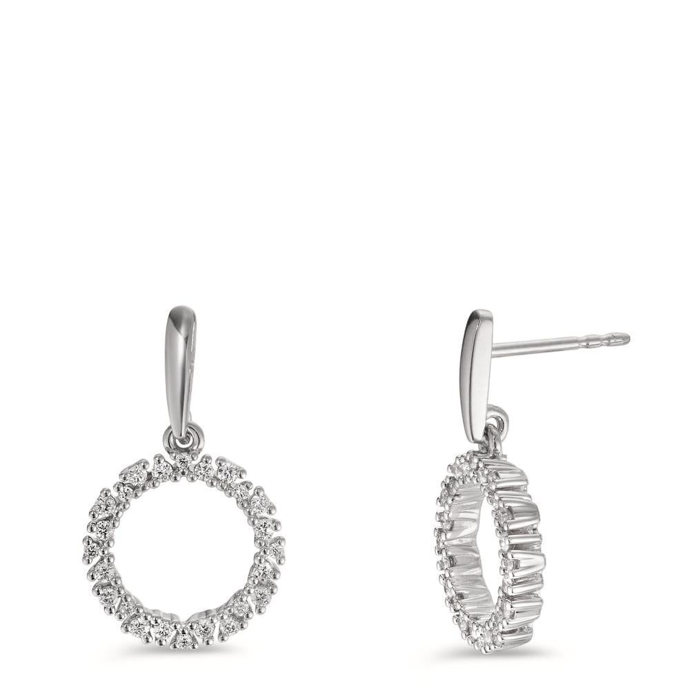 Øreringe 750/18K hvidguld Diamant 0.33 ct, w-si Ø12.5 mm