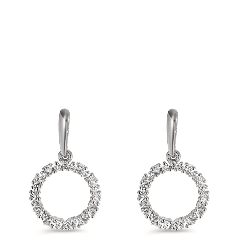 Øreringe 750/18K hvidguld Diamant 0.33 ct, w-si Ø12.5 mm
