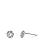 Ørestikker 750/18K hvidguld Diamant 0.24 ct, w-si Ø5 mm