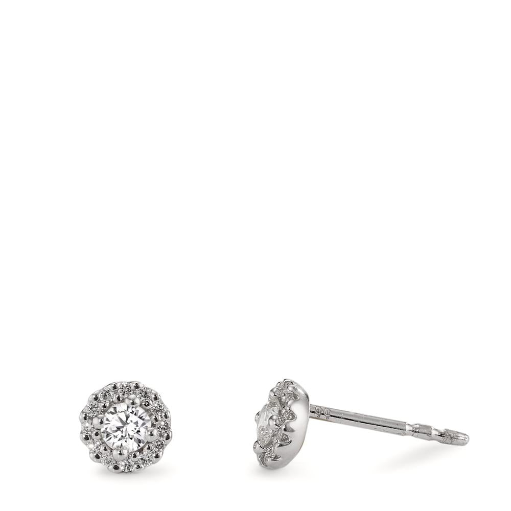 Ørestikker 750/18K hvidguld Diamant 0.24 ct, w-si Ø5 mm