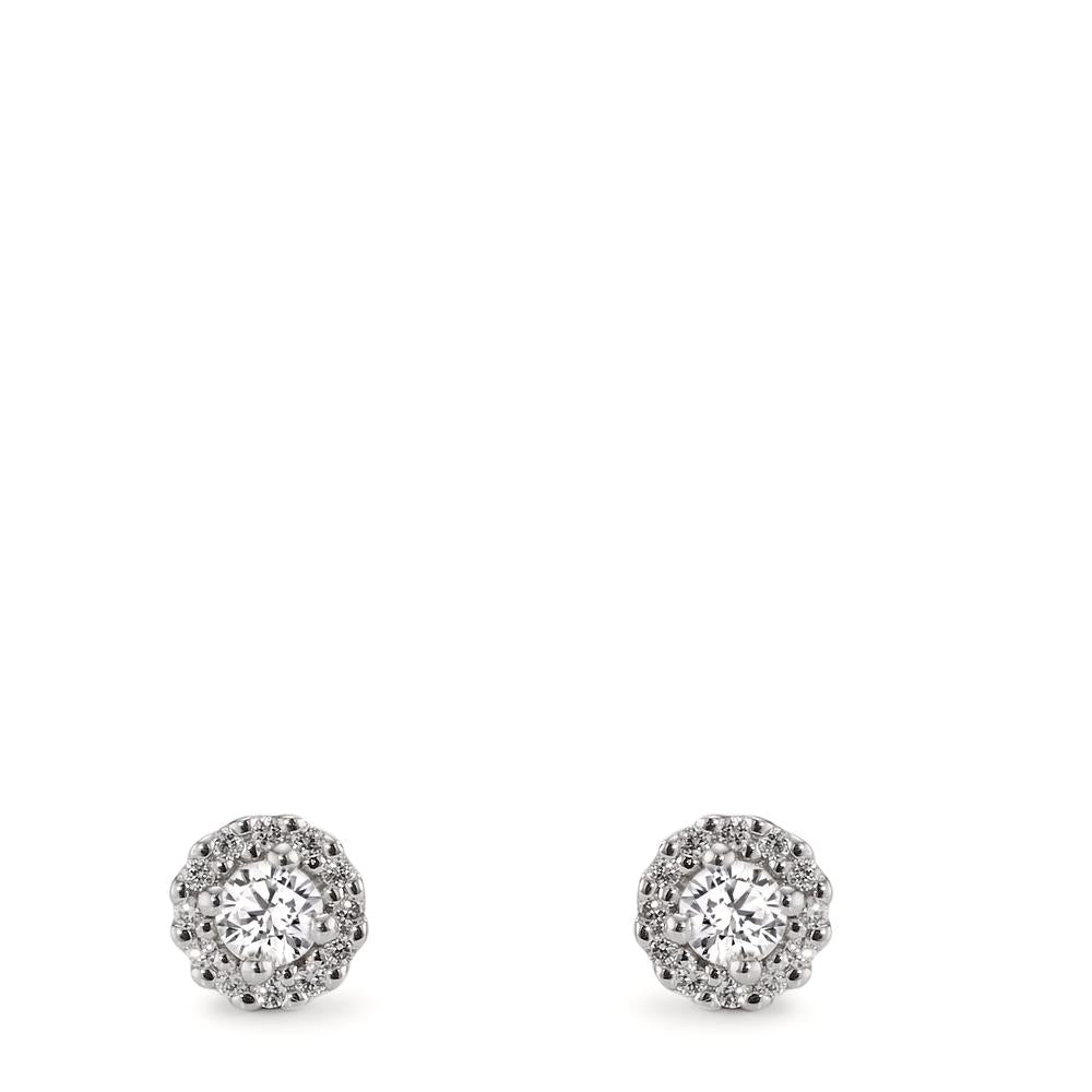 Ørestikker 750/18K hvidguld Diamant 0.24 ct, w-si Ø5 mm