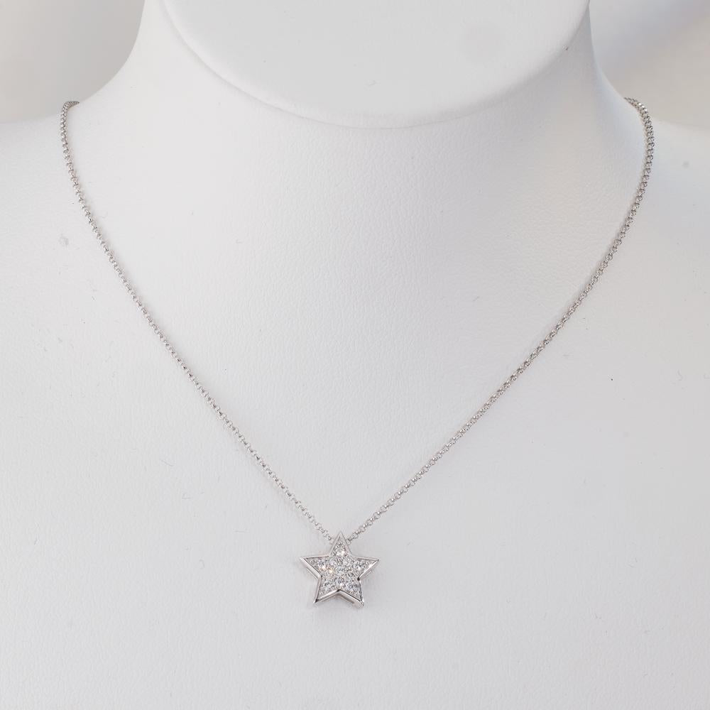 Vedhæng 750/18K hvidguld Diamant 0.08 ct, w-si stjerne Ø10 mm