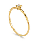 Solitaire ring 750/18K guld Diamant 0.04 ct, w-si