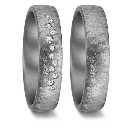 Partnerringe 999 tantal Diamant 0.104 ct, 12 Sten , w-si