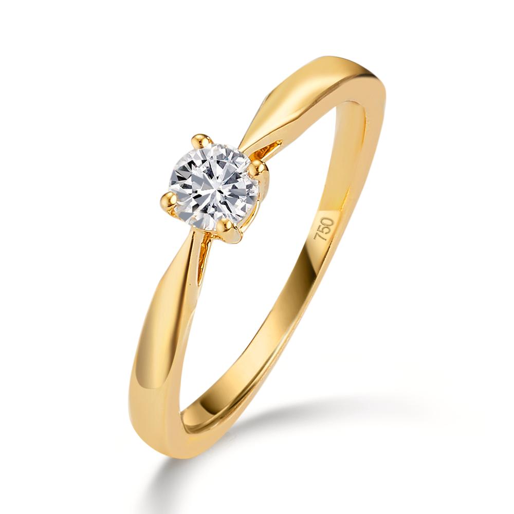 Solitaire ring 750/18K guld Diamant 0.25 ct, w-si